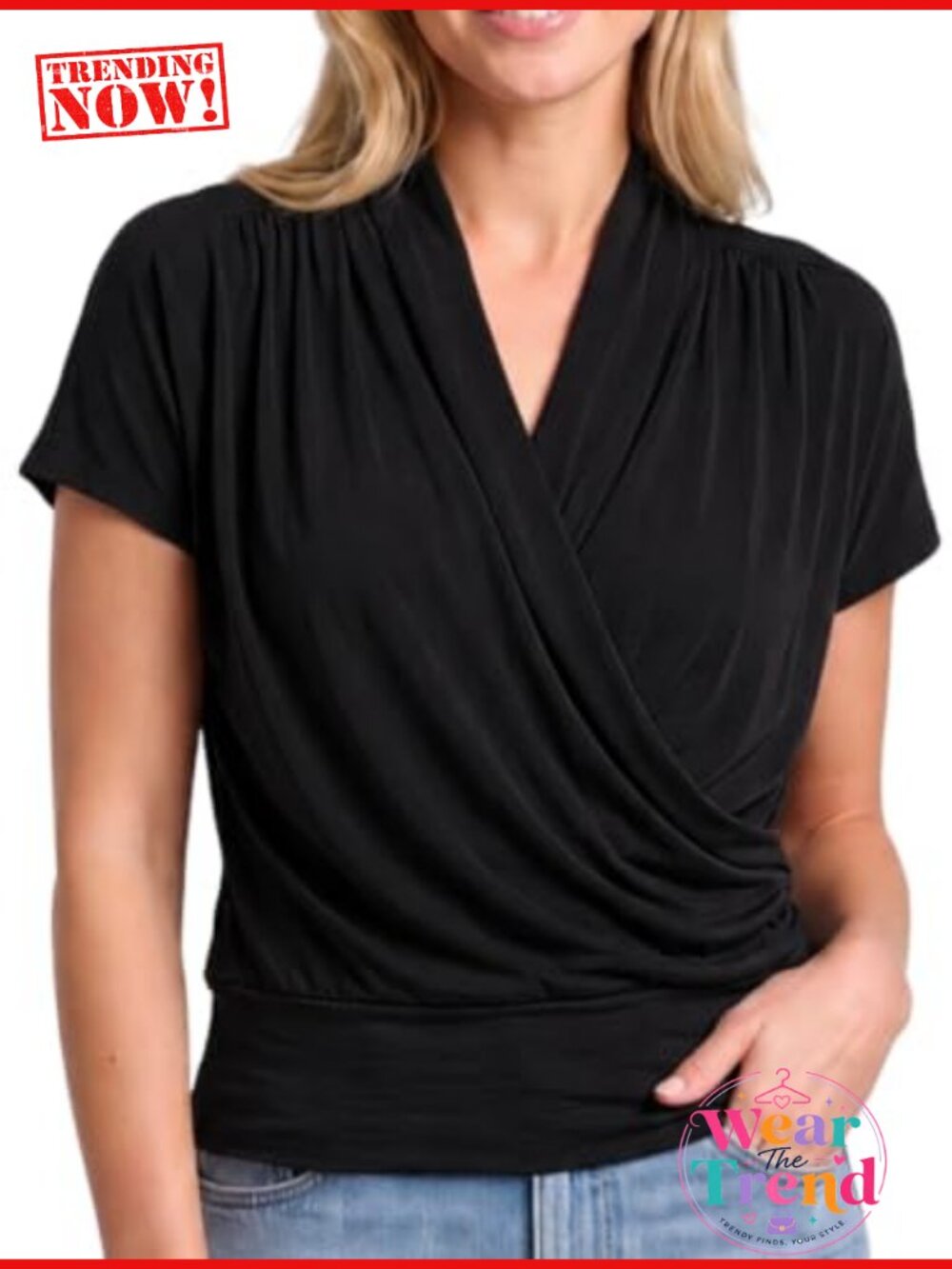 Nursing Top Breastfeeding Shirt Micromodal Spandex Short Sleeve Surplice V-Neck